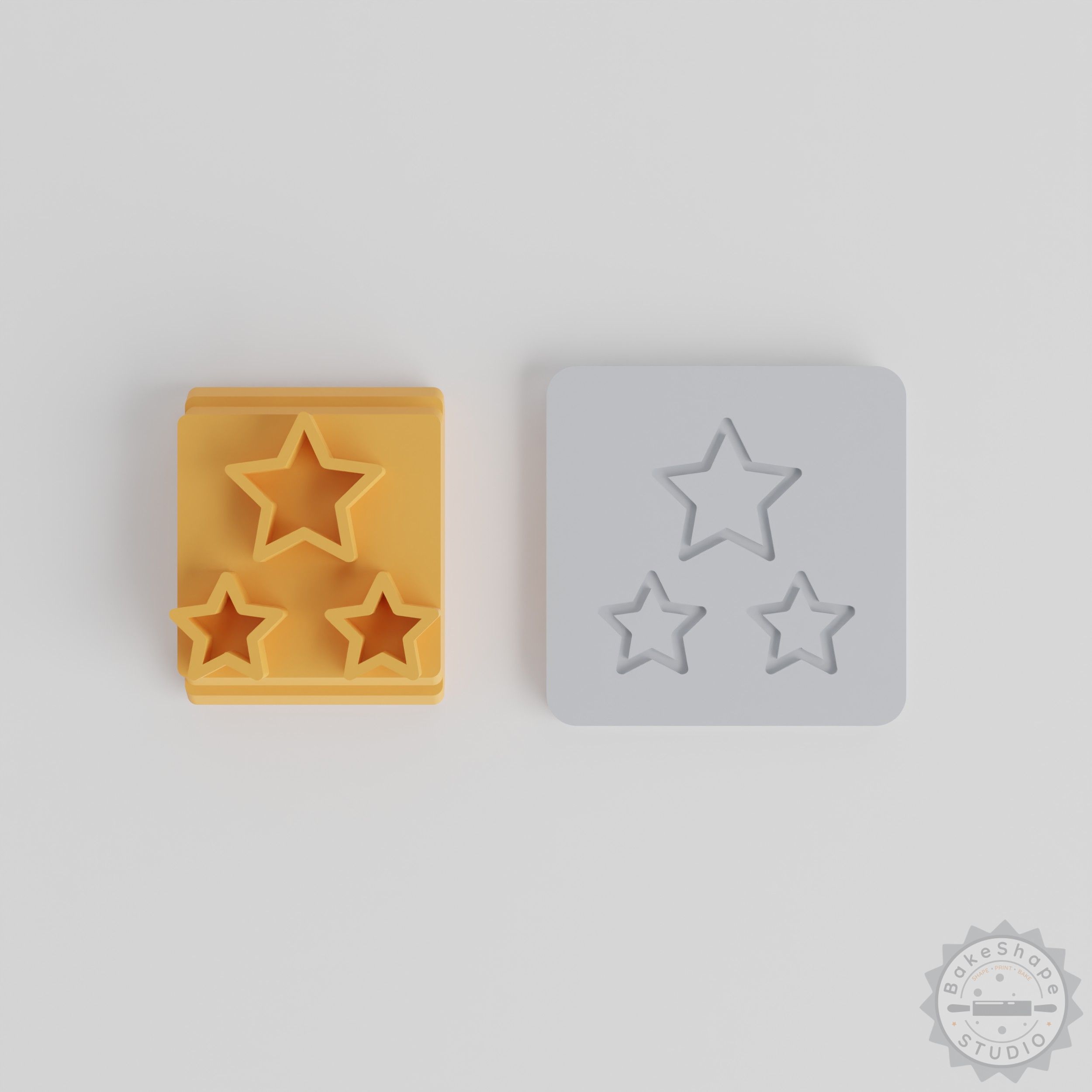 Star Shaped Stamp Tile Set, 5-Piece, Multiple Sizes, for Clay, Cookies, Fondant, Crafting