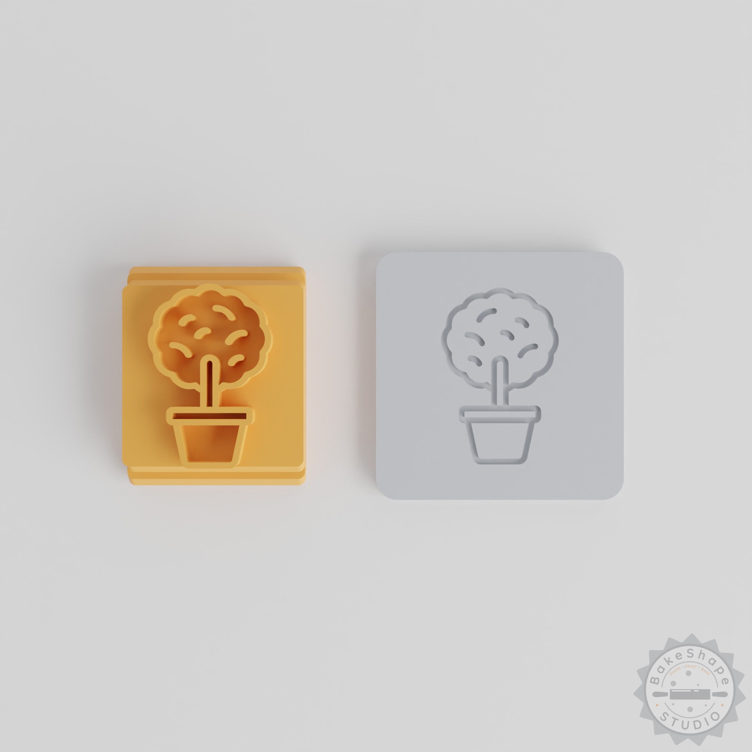 Small Tree Stamp Tile Set, 5 Sizes, Perfect for Clay, Fondant, Cookies, Potted Plant Design