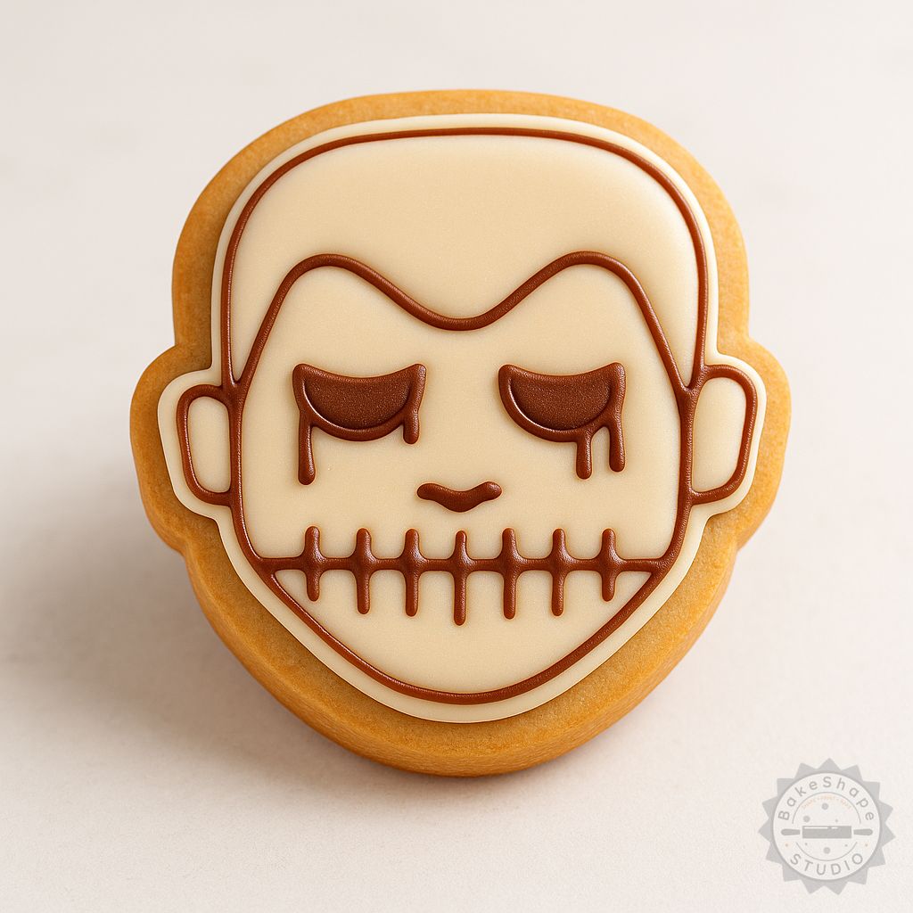 Skull Boy cookie cutter and stamp STL for Halloween themed 3D printed cookies and fondant decorations