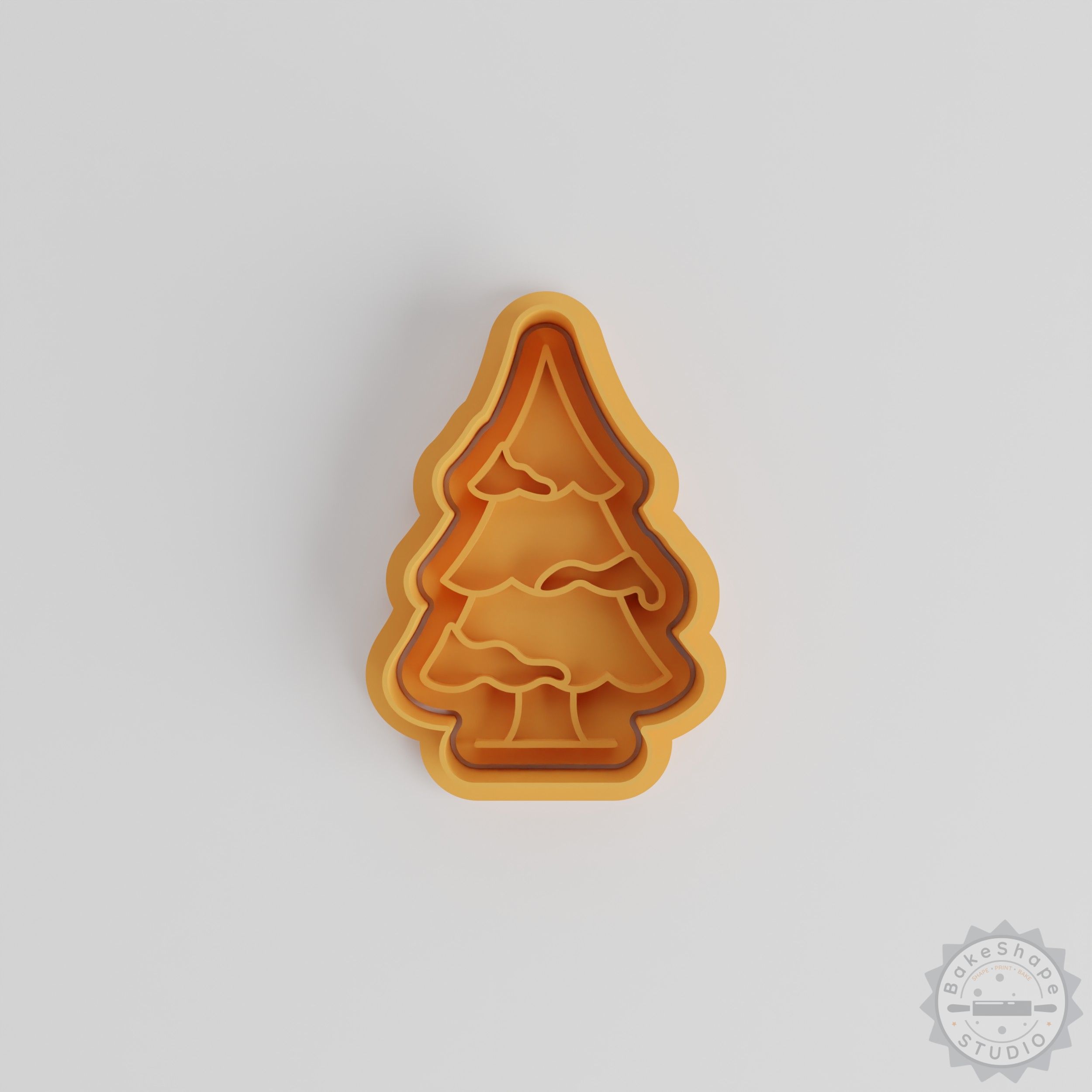 Pine Tree Cookie Cutter and Stamp Set, 6-Piece, Holiday Baking Decoration, Christmas, Snowy Conifer