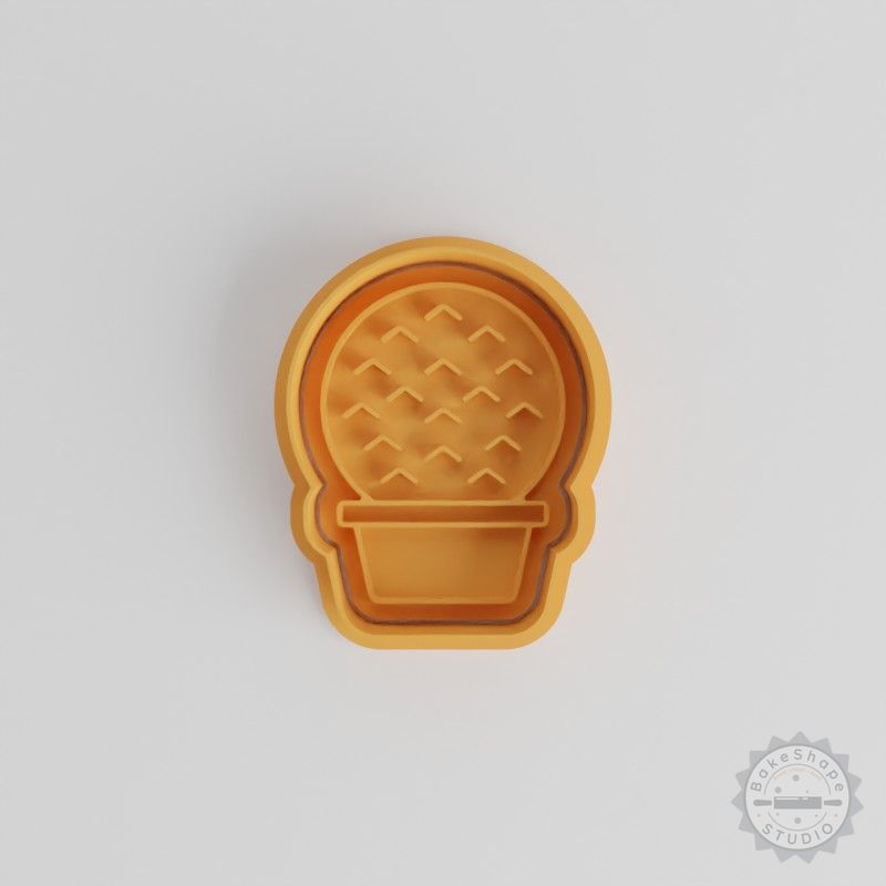Circle Cactus Shape Cutter and Stamp Set, Ideal for Cookies and Fondant, 6 Pieces, 3 Sizes