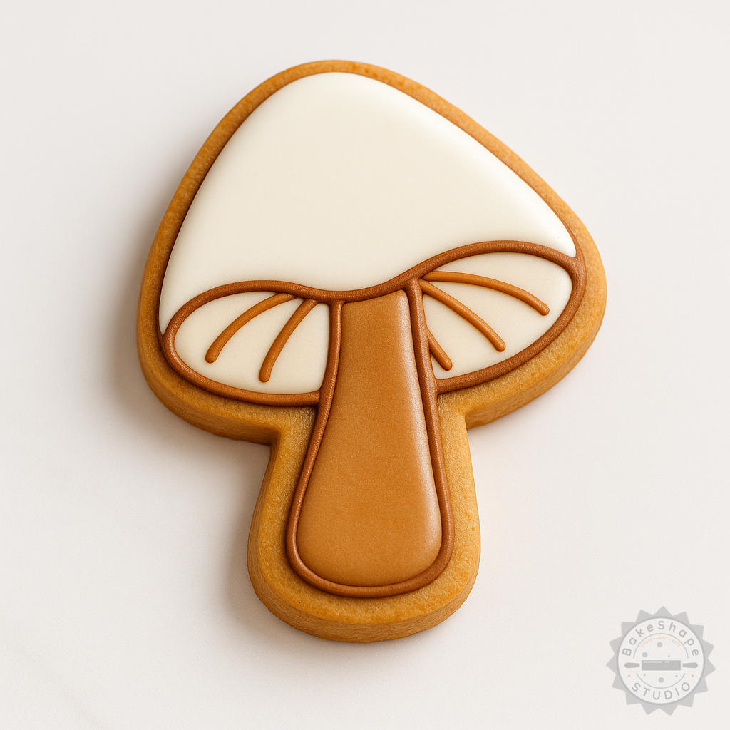 Decorated example 1 of Mushroom Shape Cutter and Stamp Set, 6-Piece for Cookies, Fondant - Sizes S/M/L