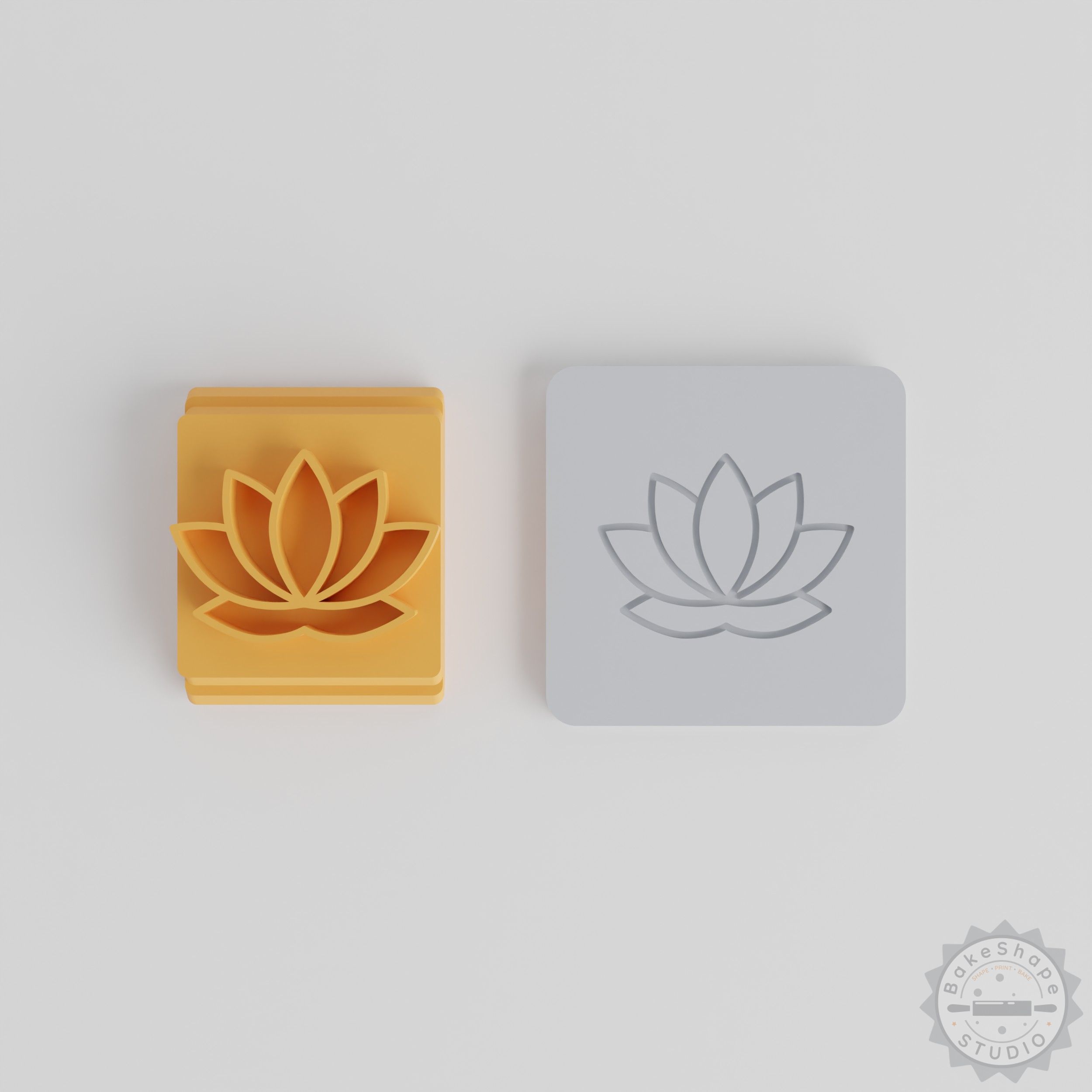 Lotus Stamp Tile Set, 5 Motif Sizes for Clay, Cookies, Fondant, Sacred Flower Design