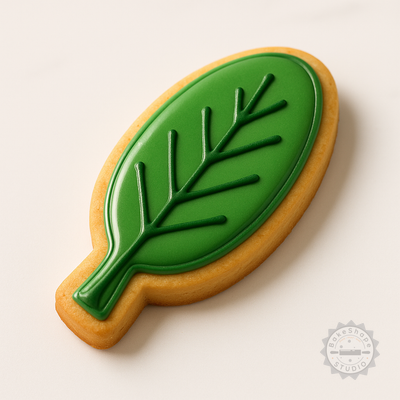 Decorated example 1 of Leaf Shape Cutter and Stamp Set, Perfect for Cookies and Fondant, 6-Piece, Sizes S/M/L