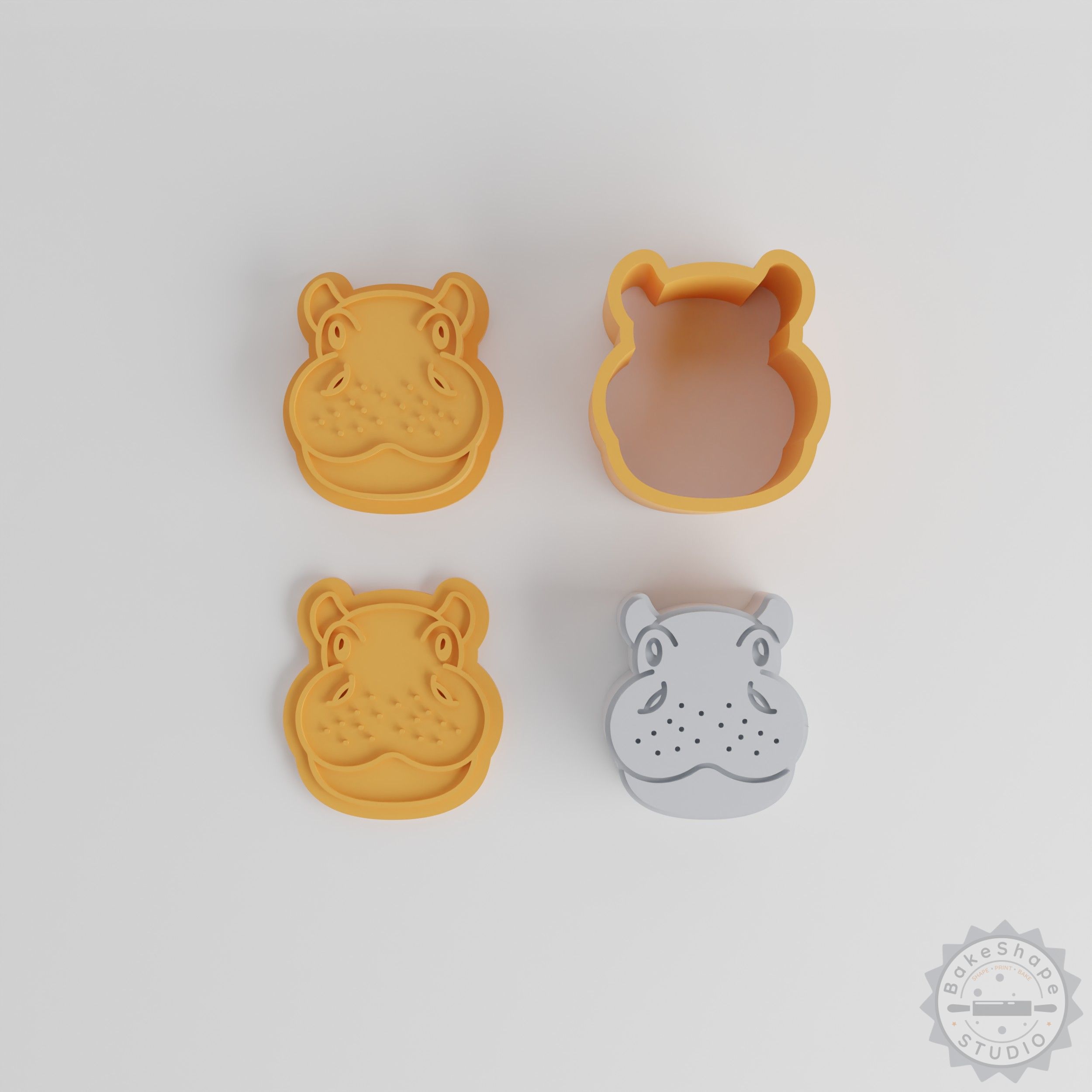 Hippo Bath Bomb Mold Set, 12 Piece, Cute Wildlife River Mammal Design, XS to L Sizes