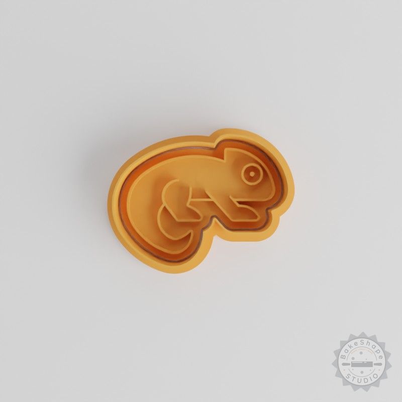 Chameleon Shape Cutter and Stamp Set, Perfect for Cookies and Fondant, Includes 3 Sizes S/M/L - 6 Pieces Collection