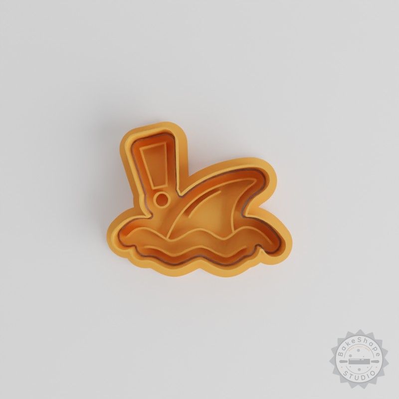 Shark Fin Cutter and Stamp Set for Cookies & Fondant - Includes 6 Pieces in S/M/L Sizes