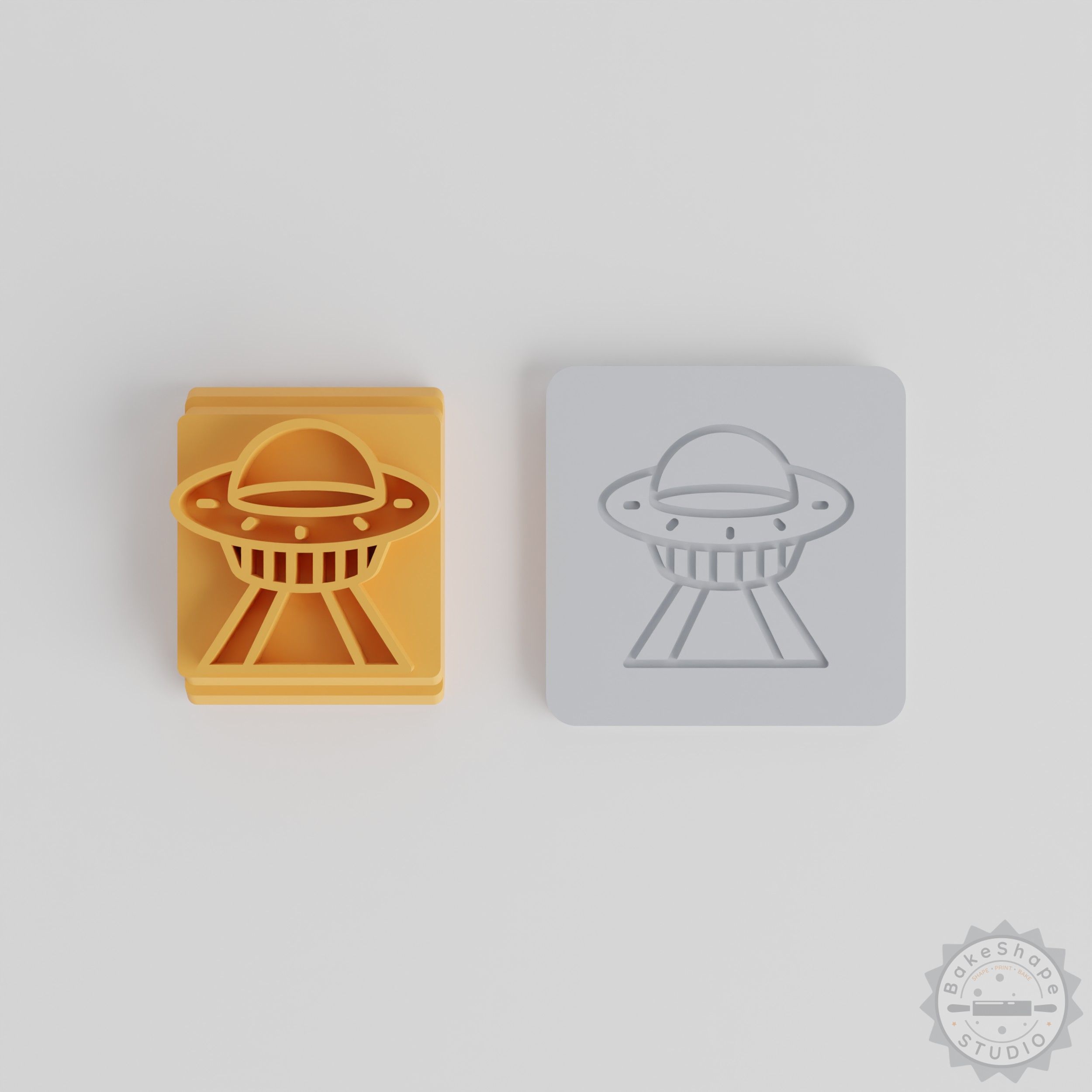 UFO Stamp Tile Set, 5 Designs, Perfect for Clay, Cookies & Fondant