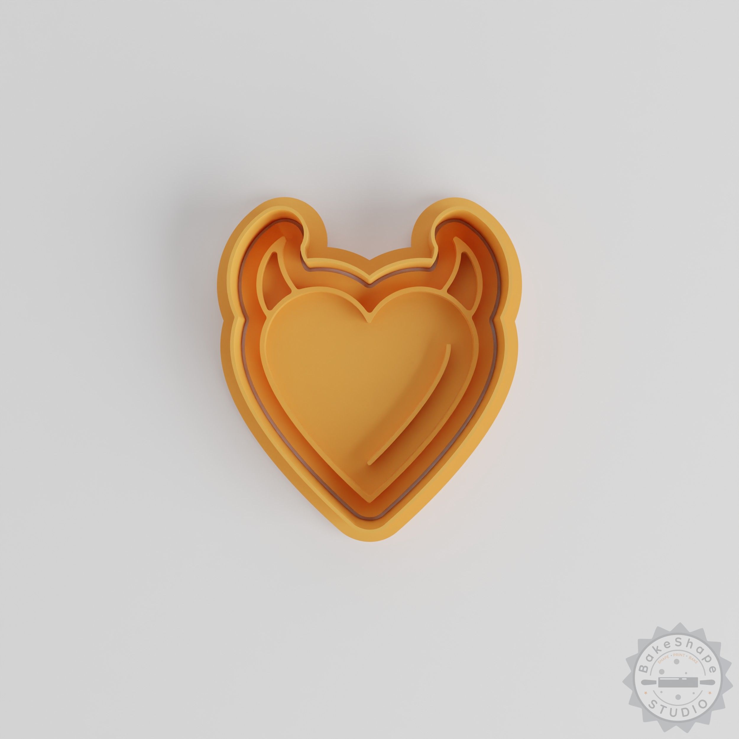 Devil Heart Cookie Cutter & Stamp Set, 6-Piece Bundle for Cookies & Fondant, Includes S/M/L Sizes