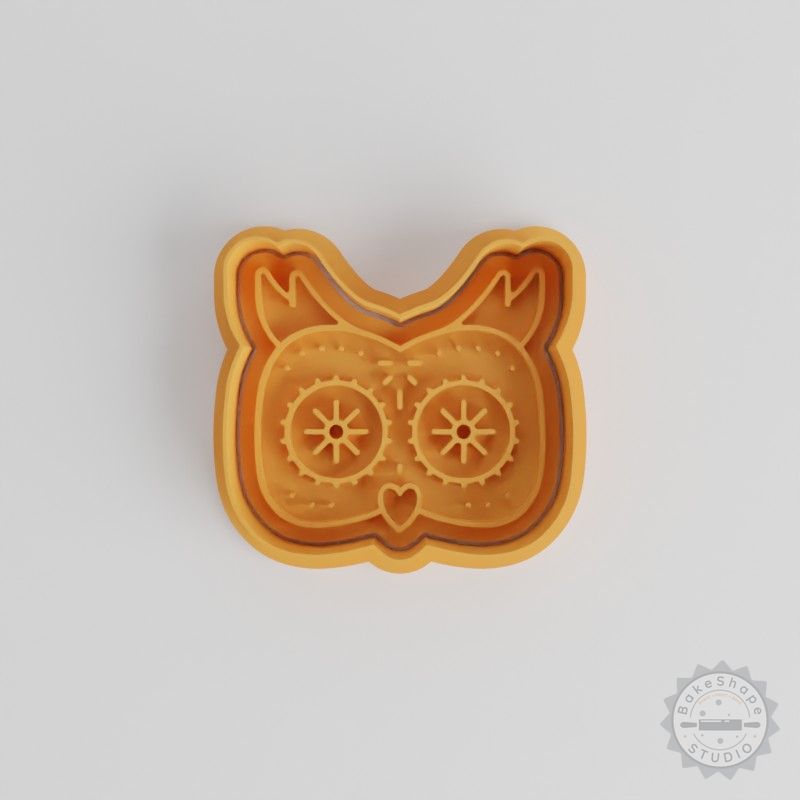 Owl Shape Cutter & Stamp Set, 6-Piece Cookie and Fondant Tool, Day of the Dead Owl Designs