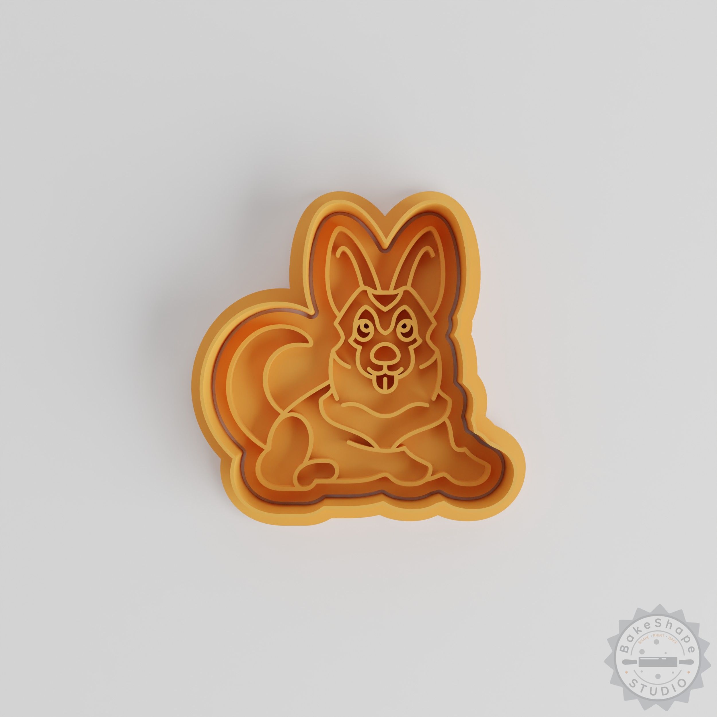 German Shepherd Dog Shape Cookie Cutter & Stamp Set, 6 Pcs, S/M/L, Ideal for Cookies, Fondant