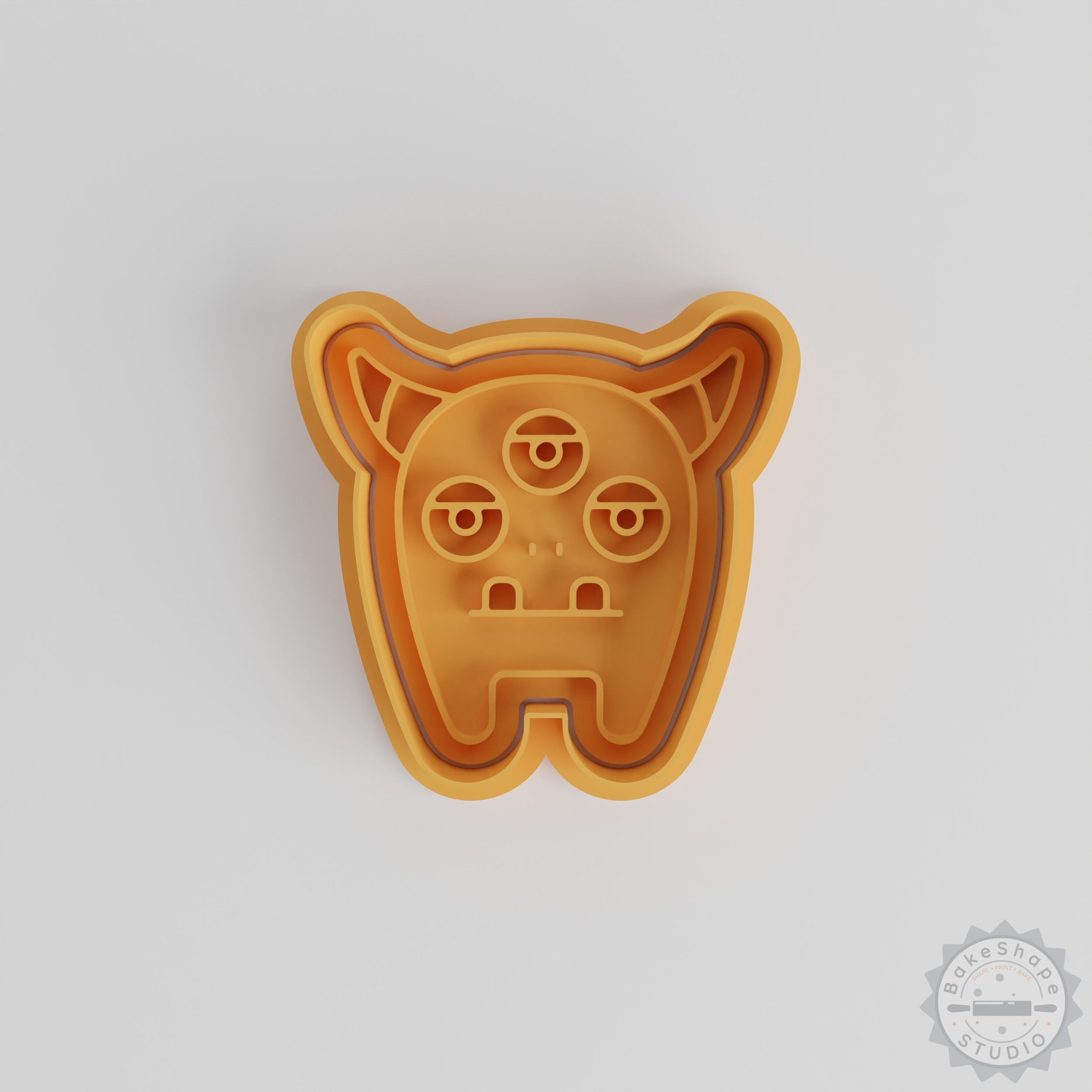 Three Eyes Monster Cookie Cutter Set, Shape Stamp for Cookies & Fondant, 6-Piece, S/M/L Sizes