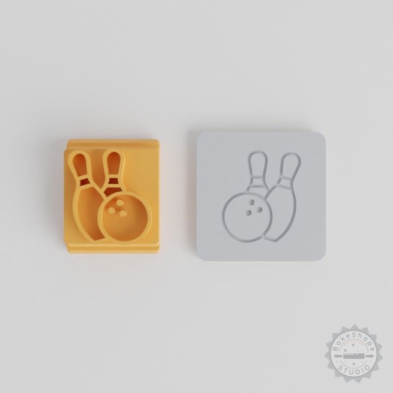 Bowling Stamp Tile Set, 5 Final Designs, Multiple Sizes for Clay, Cookie, and Fondant Crafting