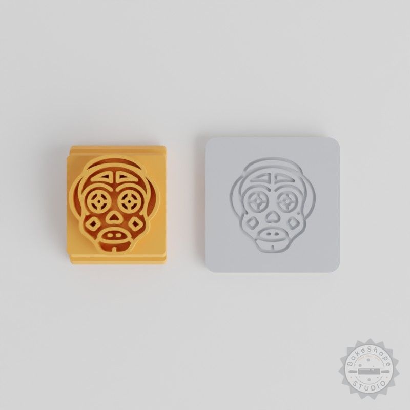 They Live Stamp Tile Set, 5 Sizes, Perfect for Clay & Cookies, Halloween Horror Face Design