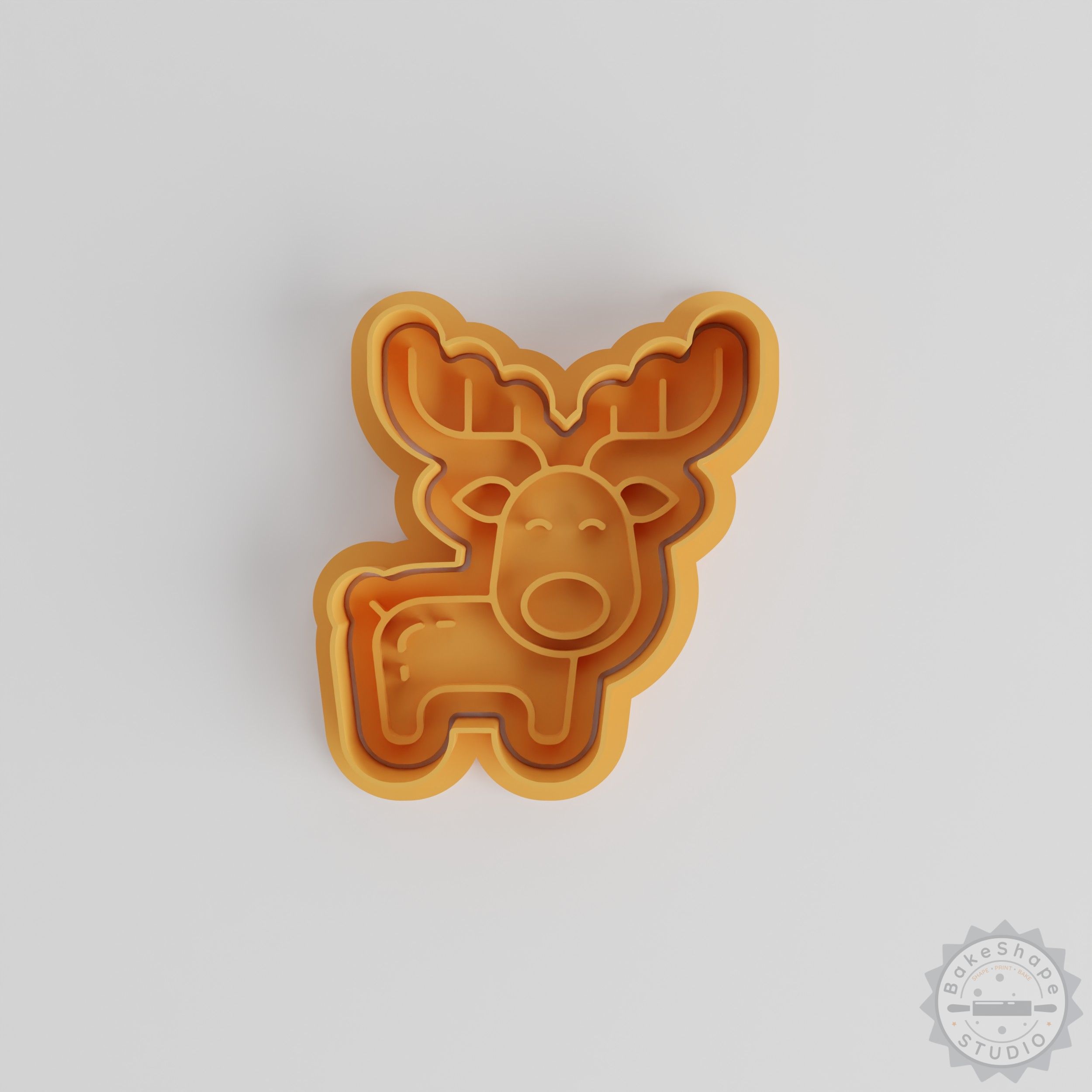Deer Shape Cutter and Stamp Set, 6-Piece Holiday Cookie Decorating Mold, Christmas Reindeer Festive Baking Tools