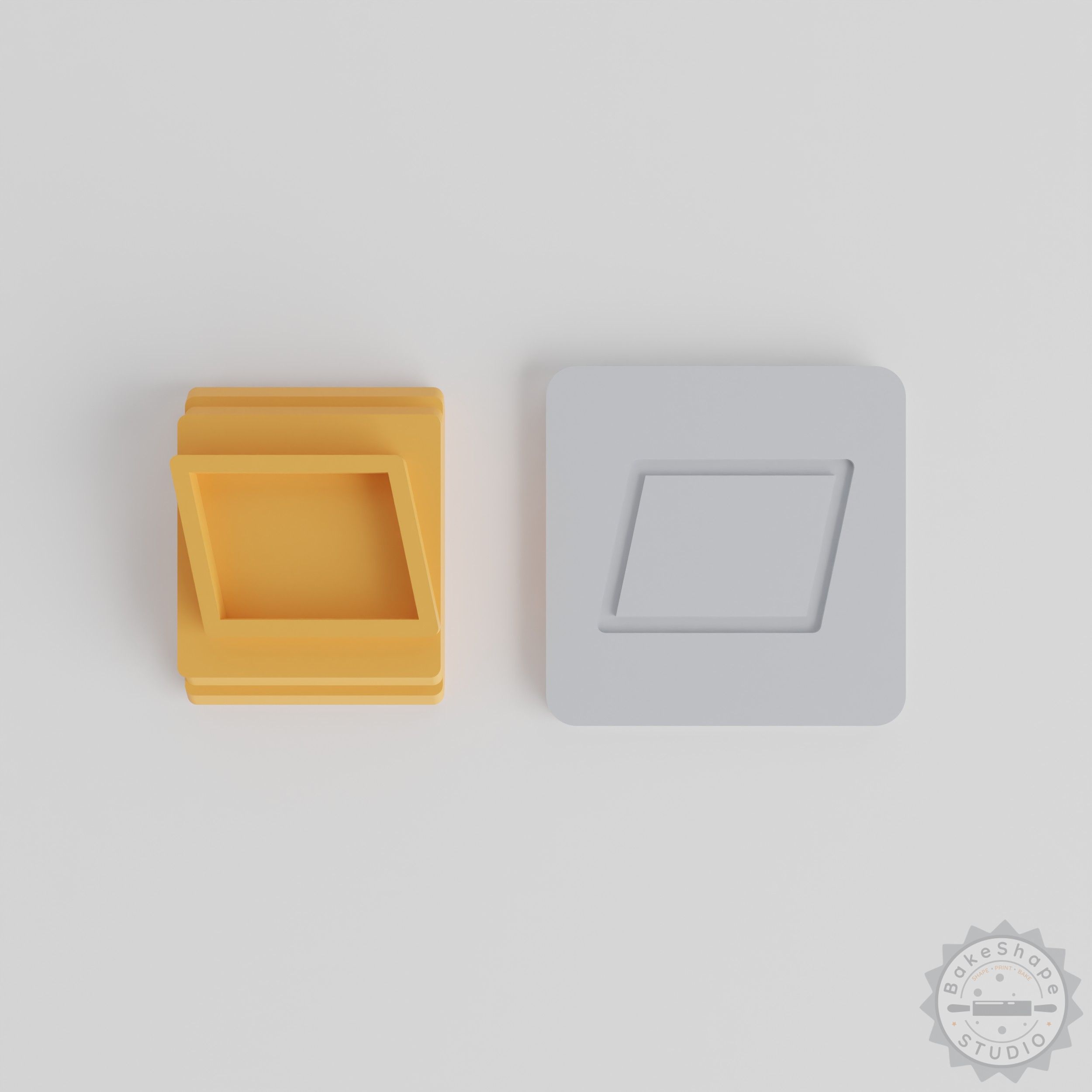 Parallelogram Stamp Tile Set for Clay, Cookies, Fondant - 5 Sizes for Crafting and Baking Decor