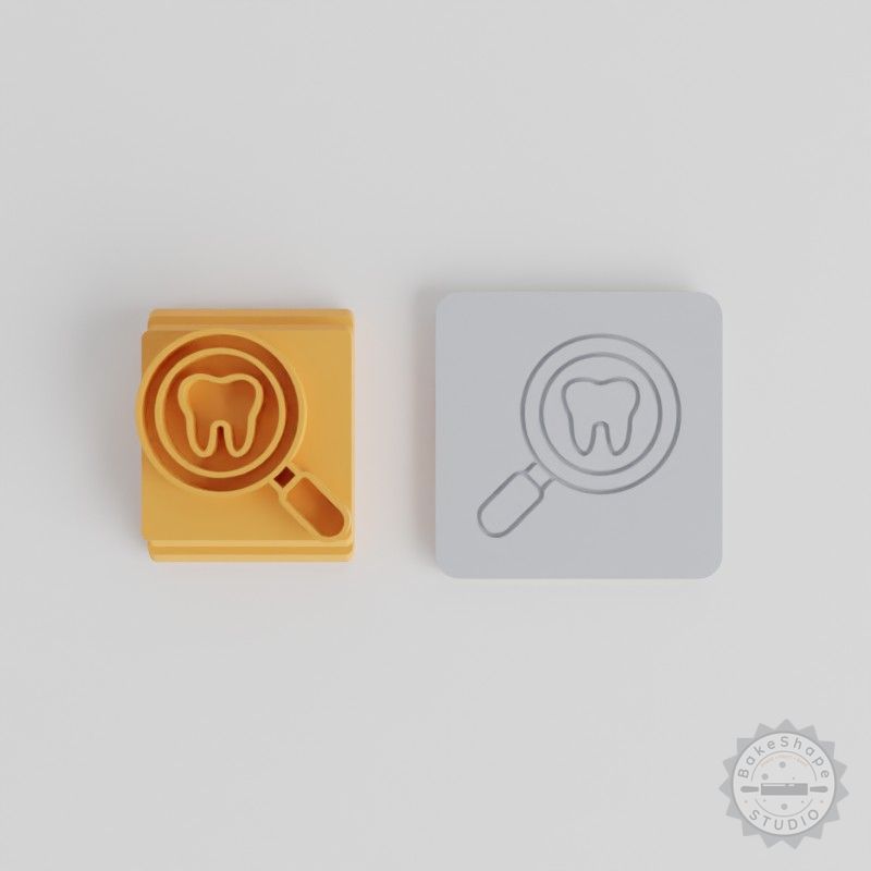 Magnify Glass Set for Detailed Tooth Examination, Includes 5 Stamp Tile Designs, Ideal for Dental Checks, Oral Inspections