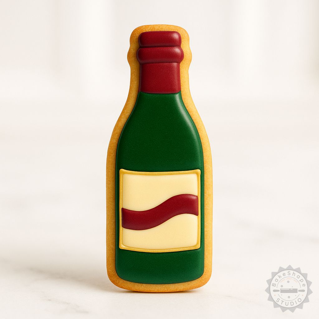 Wine cookie cutter and stamp set STL for 3D printing including small, medium, and large sizes