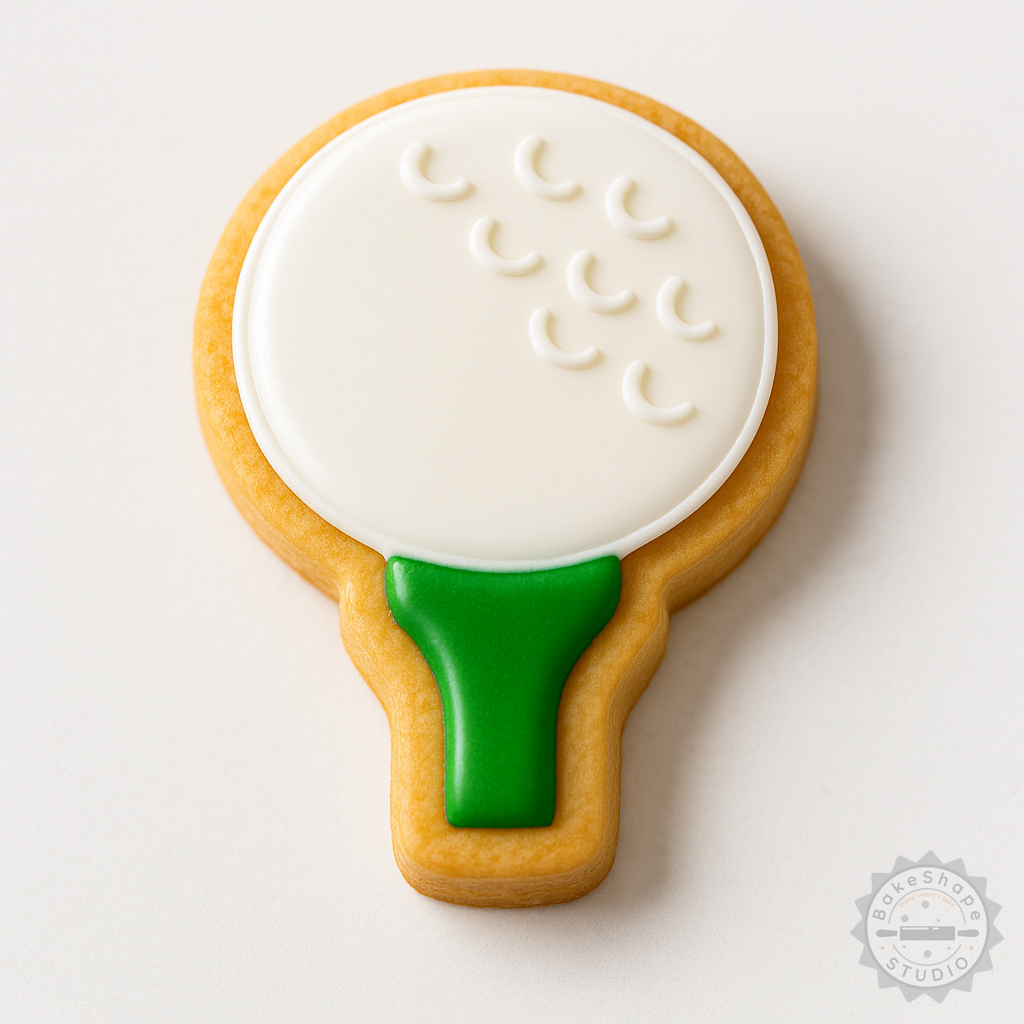 Decorated example 1 of Golf Shape Cutter and Stamp Set, Perfect for Cookies & Fondant, 6-Piece Sports Design