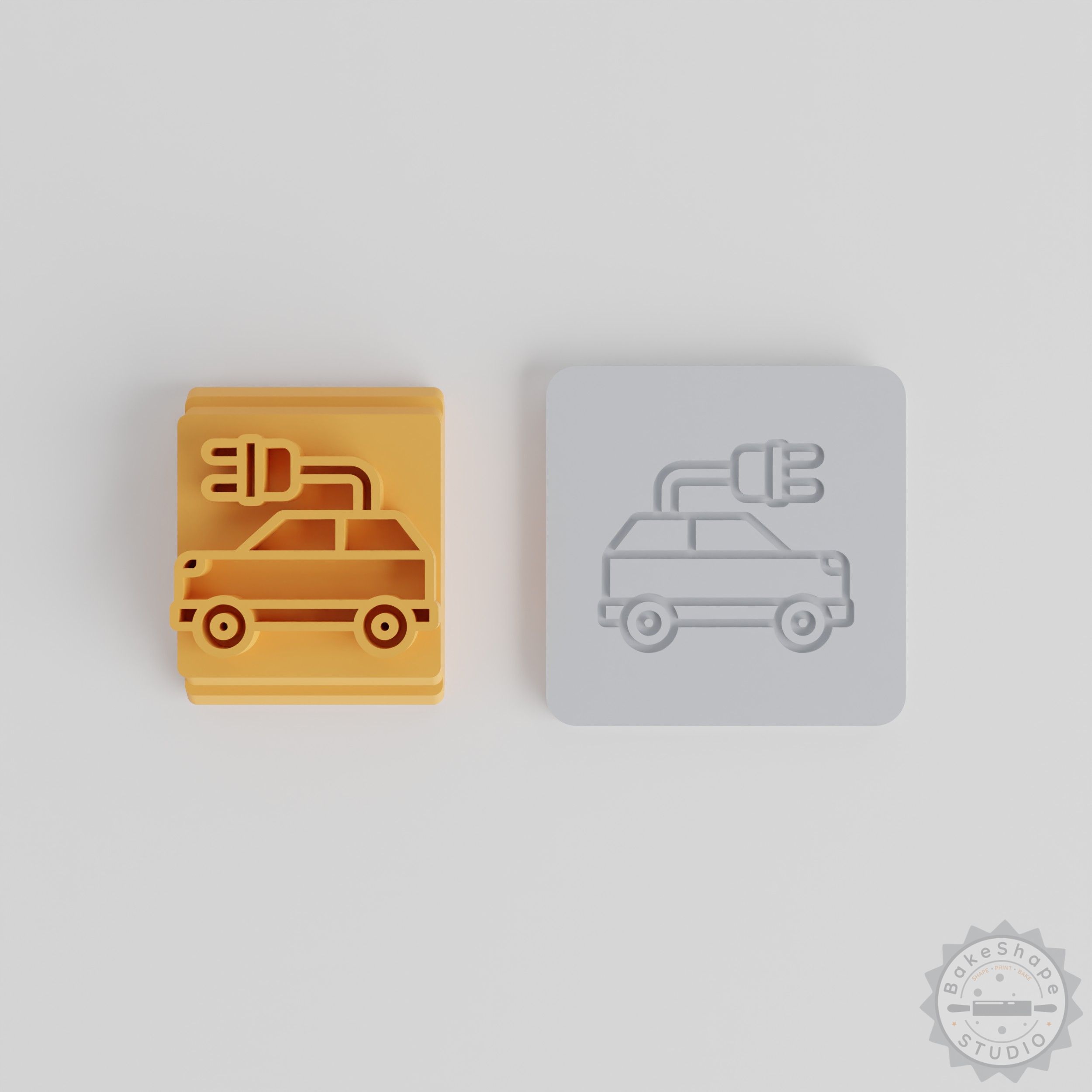 Electric Car Cookie Stamp Set, 5 Sizes 20-40mm, for Clay, Fondant, Soft Materials