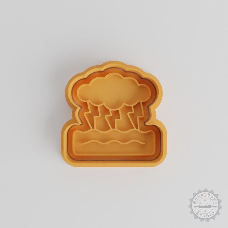 Ocean Thunderstorm Cookie Cutter Set, Shape and Stamp for Cookies and Fondant, 6-Piece Bundle