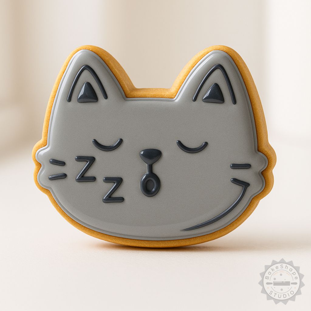 Sleeping cookie cutter and stamp set STL for 3D printing, featuring heart, circle, and star designs in multiple sizes