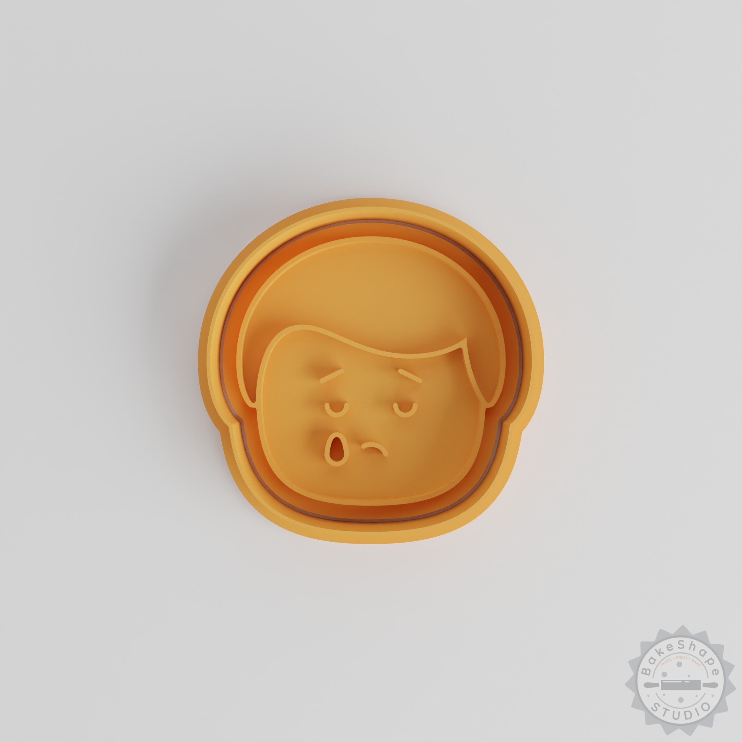 Crying Face Cookie Cutter Set, 6-Piece Emotional Man Stamp for Fondant, S/M/L Sizes