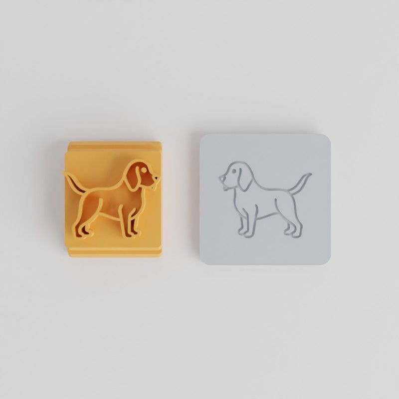 Beagle Stamp Tile Set, 5 Size Motifs 20-40mm, Perfect for Clay, Cookies, Fondant Craft