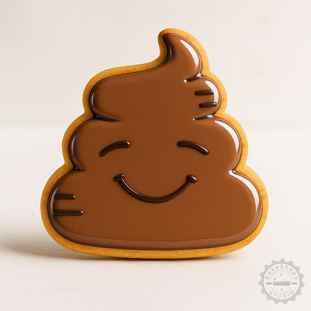 Emoji cookie cutter and stamp set STL featuring poop and smile emoticons for 3D printing