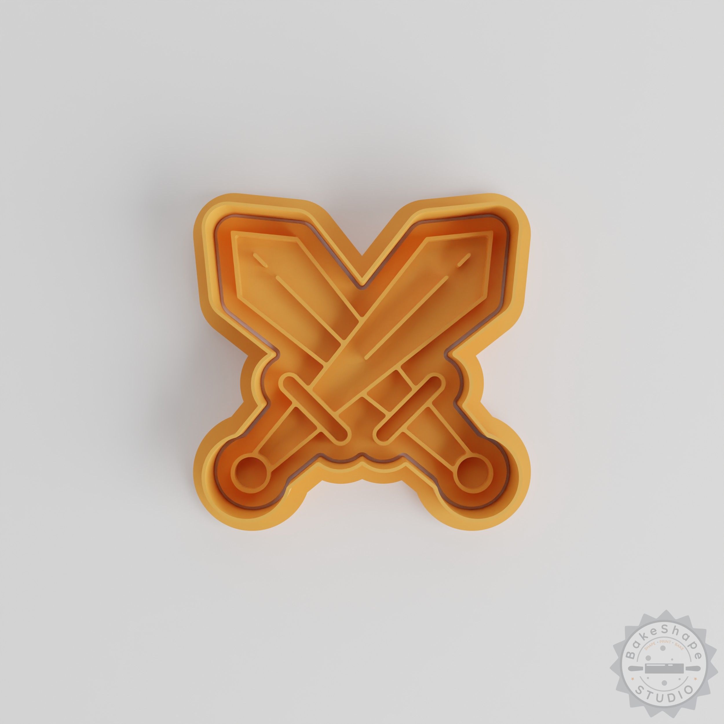Two Swords Shape Cutter & Stamp Set, Perfect for Cookies & Fondant, 6-Piece, S/M/L Sizes