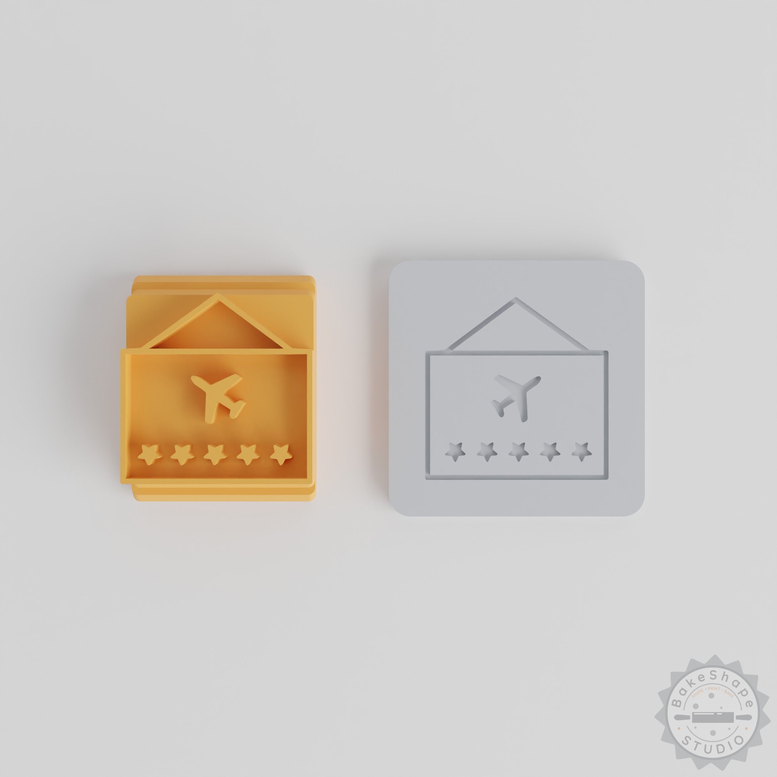 5 Star Holiday Stamp Tile Set, Motif Sizes 20-40mm, Perfect for Clay, Cookies, Fondant