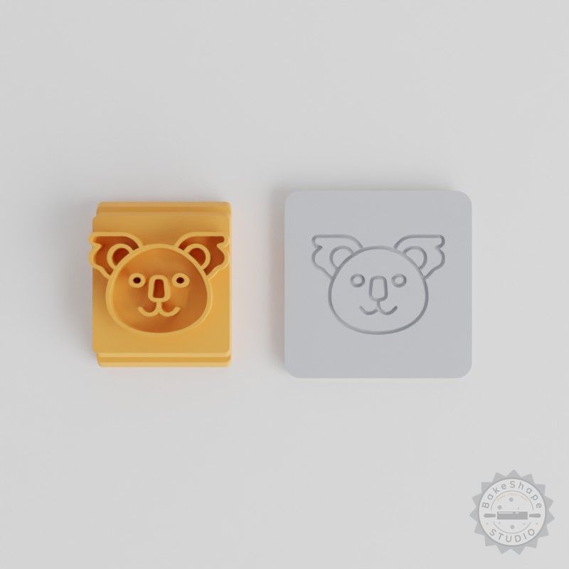 Koala Stamp Tile Set, 5 Pieces, Motif Sizes 20-40mm for Clay, Cookies, Fondant, Cute Australian Marsupial Design