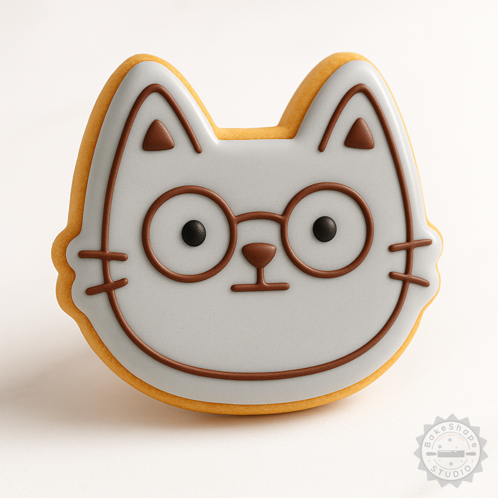 Decorated example 1 of Nerd Cookie Shape Cutter & Stamp Set, 6-Piece, Perfect for Cookies & Fondant, Sizes S/M/L