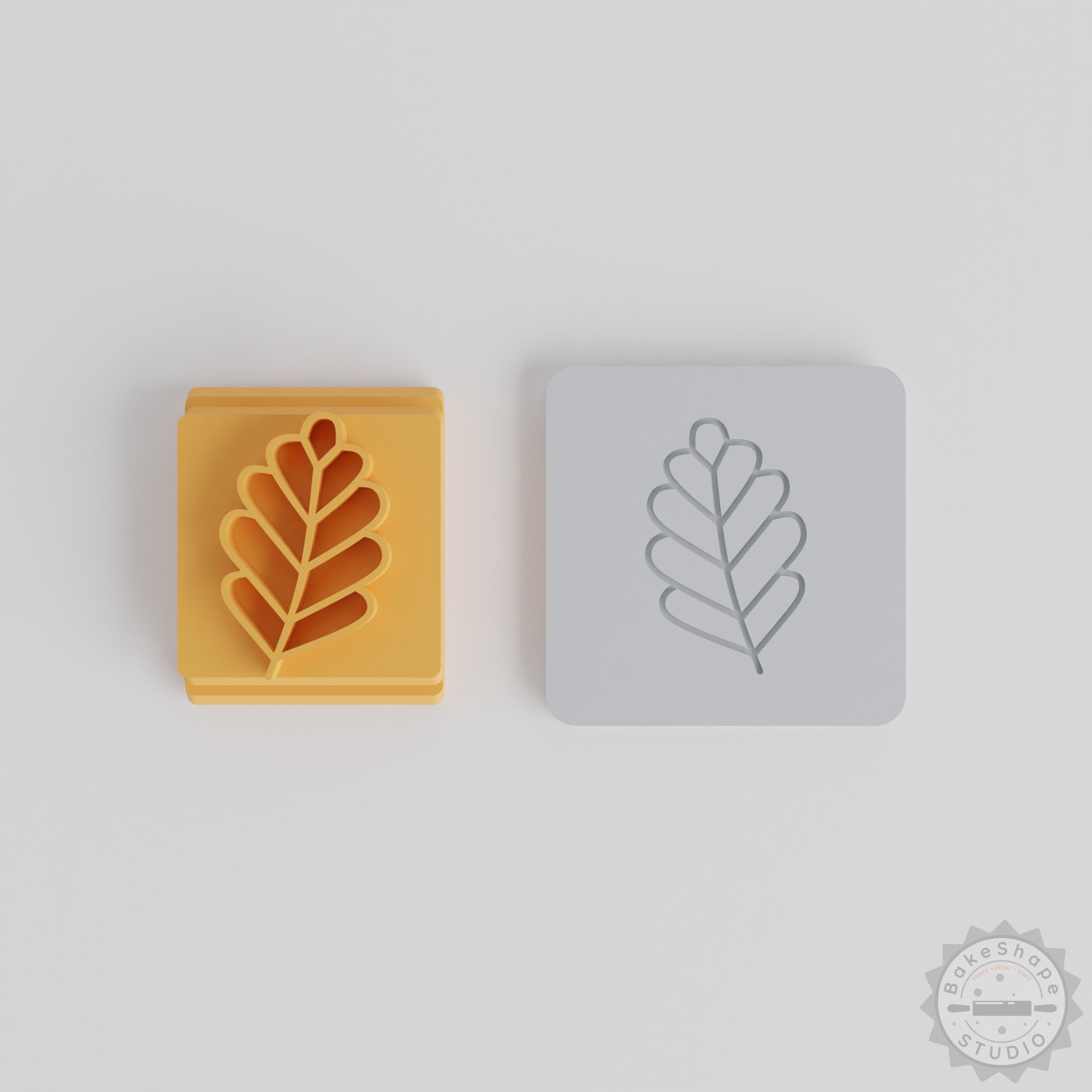 Leaf Stamp Tile Set for Clay and Fondant, 5 Sizes (20-40mm), Botanical Nature Motifs