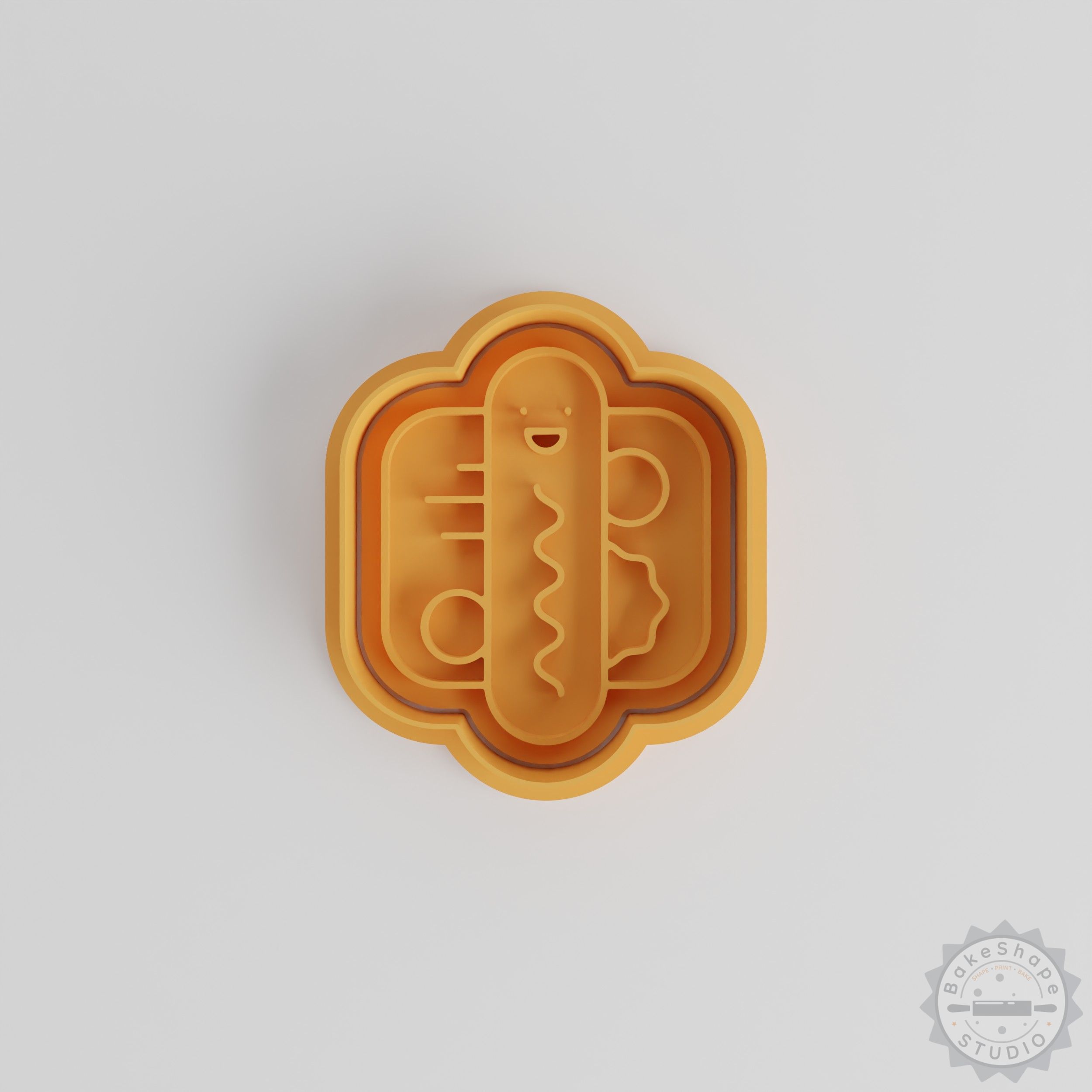 Hot Dog Cookie Cutter & Stamp Set, 6 Piece, Food Kawaii Designs, S/M/L Sizes, Perfect for Cookies & Fondant