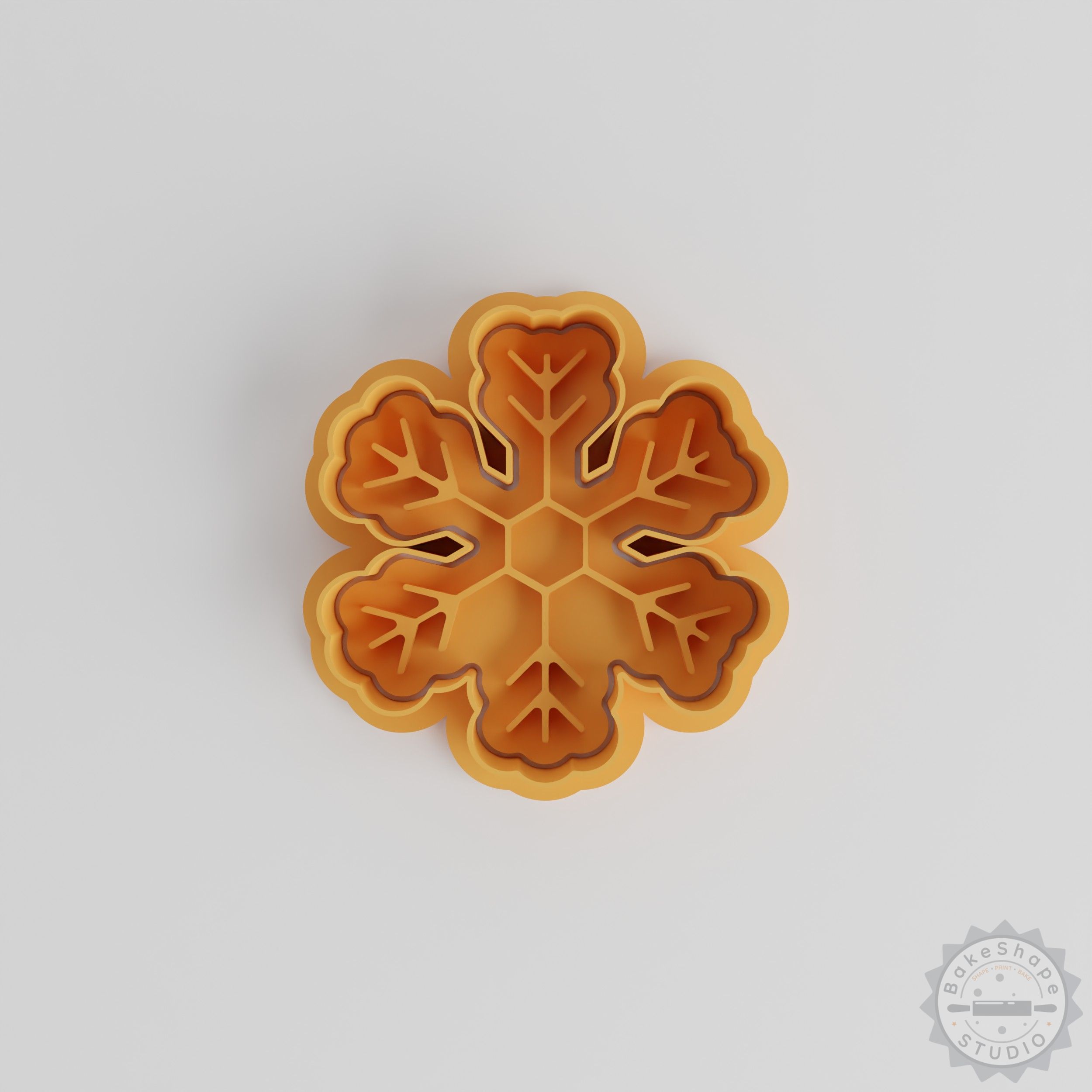 Winter Snowflake Cookie Cutter and Stamp Set, 6-Piece Mold for Fondant, Christmas Baking