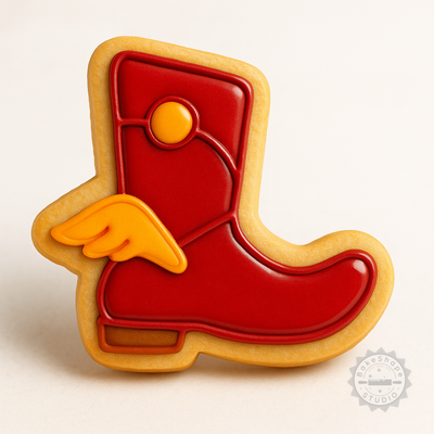 Decorated example 1 of Magic Boot Cookie Cutter Set, 6-Piece Shape Stamp, Fondant & Cookie Designs