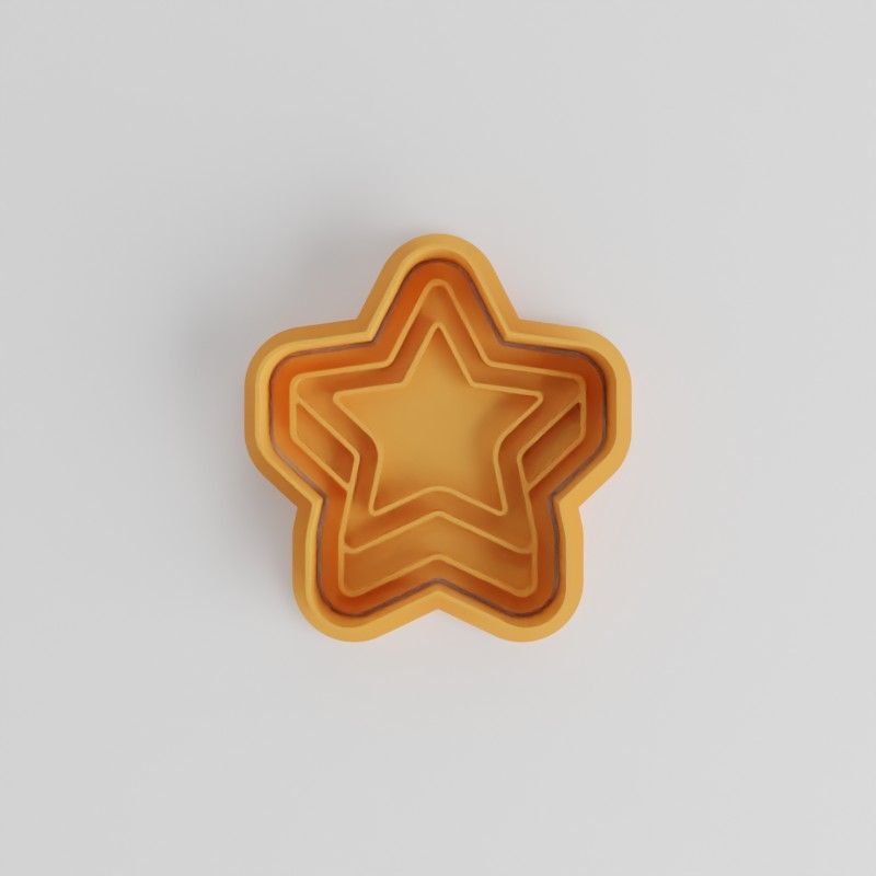 Star Shape Cutter and Stamp Set, 6 Pieces, Perfect for Cookies and Fondant in Sizes S, M, L