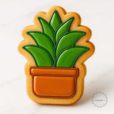 Decorated example 1 of Agave Plant Cookie Cutter Set, 6-Piece Fondant Stamp, Botanical Succulent Shape Molds S/M/L Sizes for Baking
