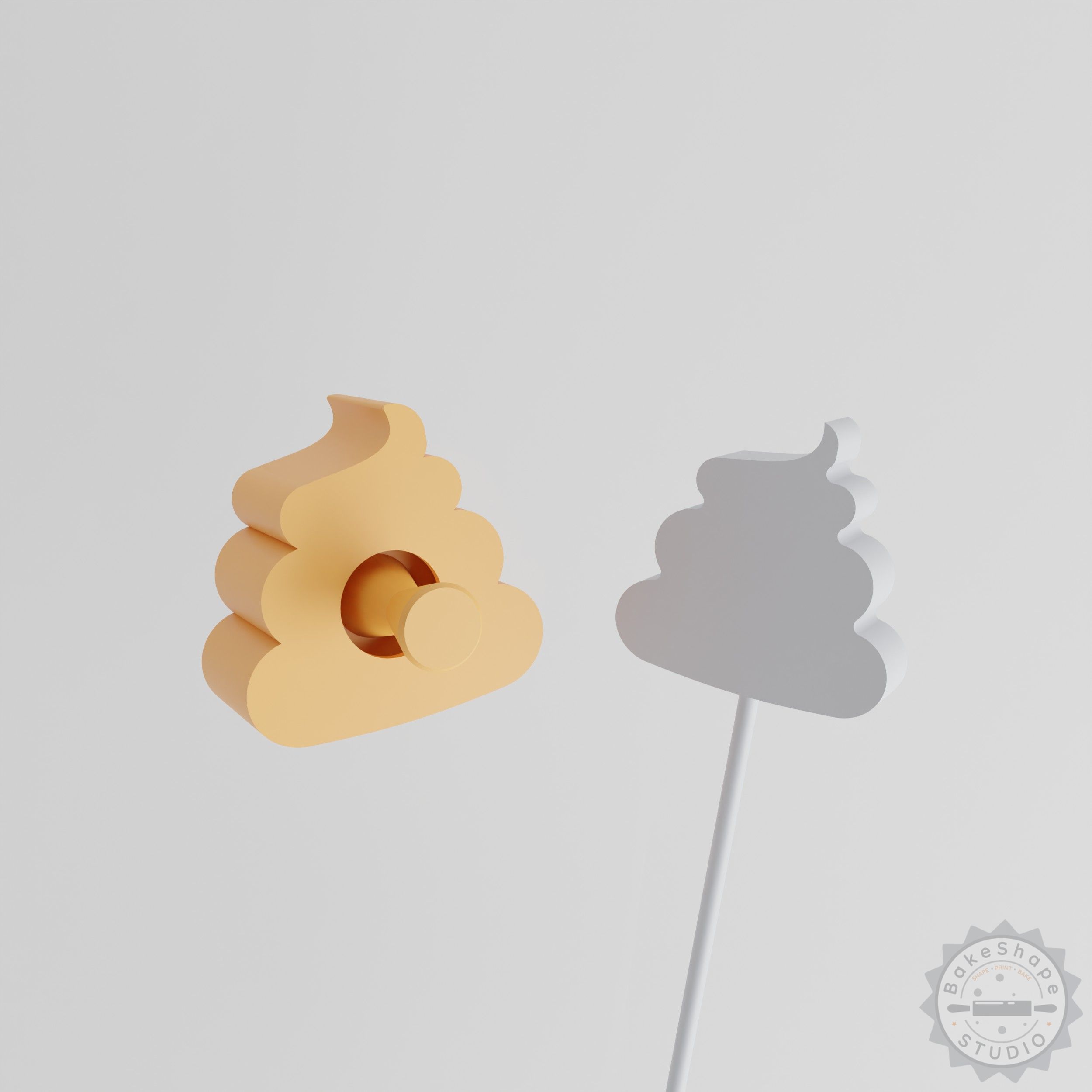 Poop Emoji Cake Pop Mold Set, 2-Piece Frown Emoji Design for Baking Fun