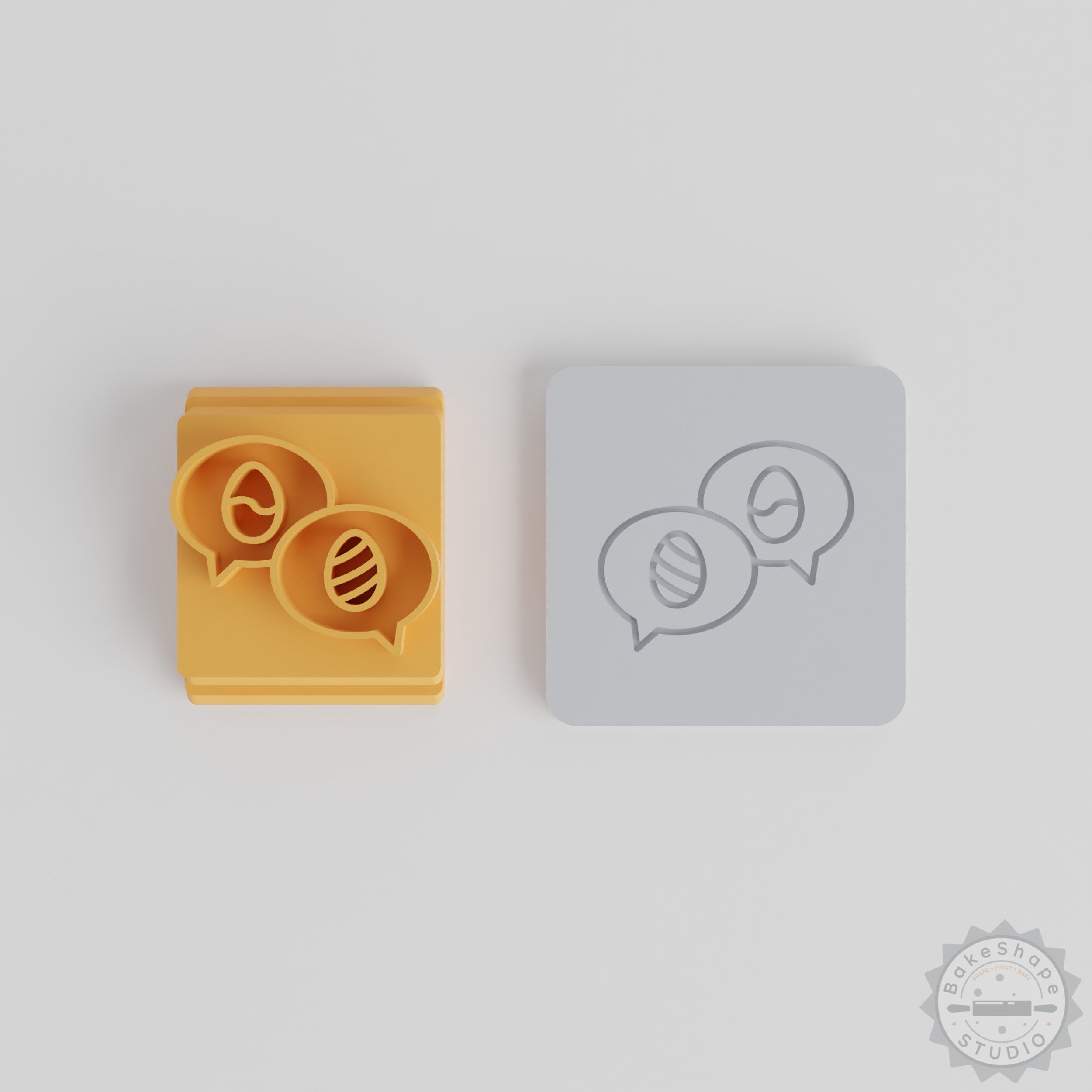 Stamp Tile Set for Clay, Cookies & Fondant, 5 Chat Bubble Designs, Multiple Motif Sizes