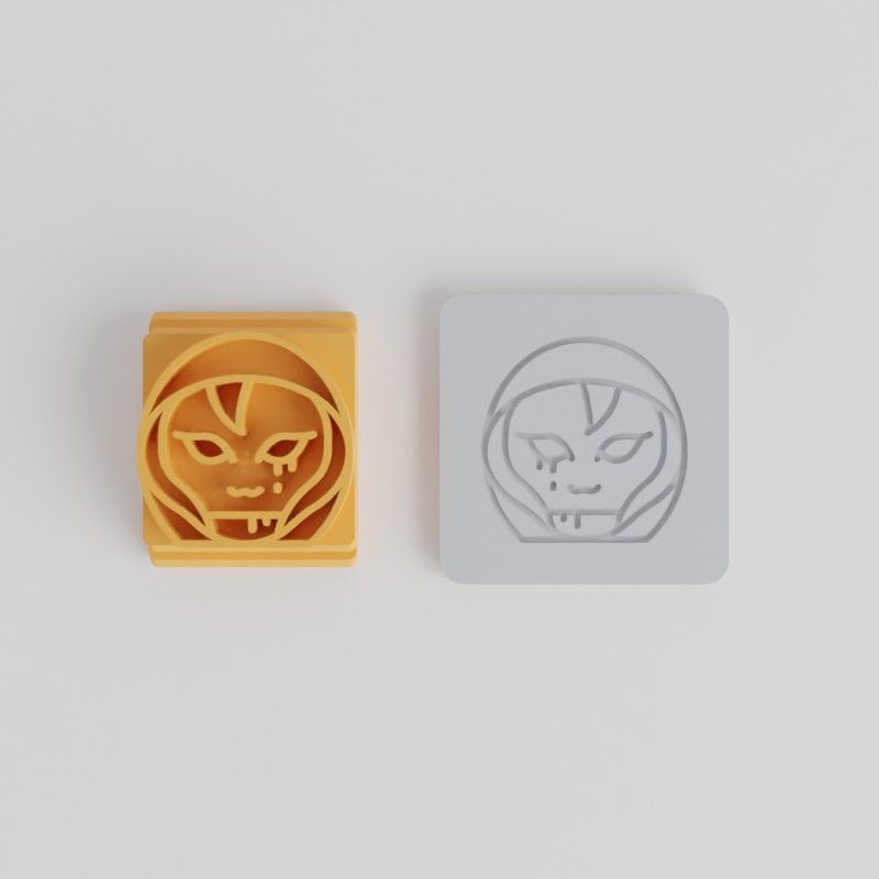 Hooded Demon Stamp Tile Set for Clay, Cookies, Fondant - 5 Sizes, Halloween Scary Designs