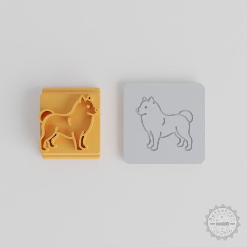 Samoyed Stamp Tile Set, 5 Sizes (20-40mm) for Clay, Cookies, Fondant, Dog Motif Design