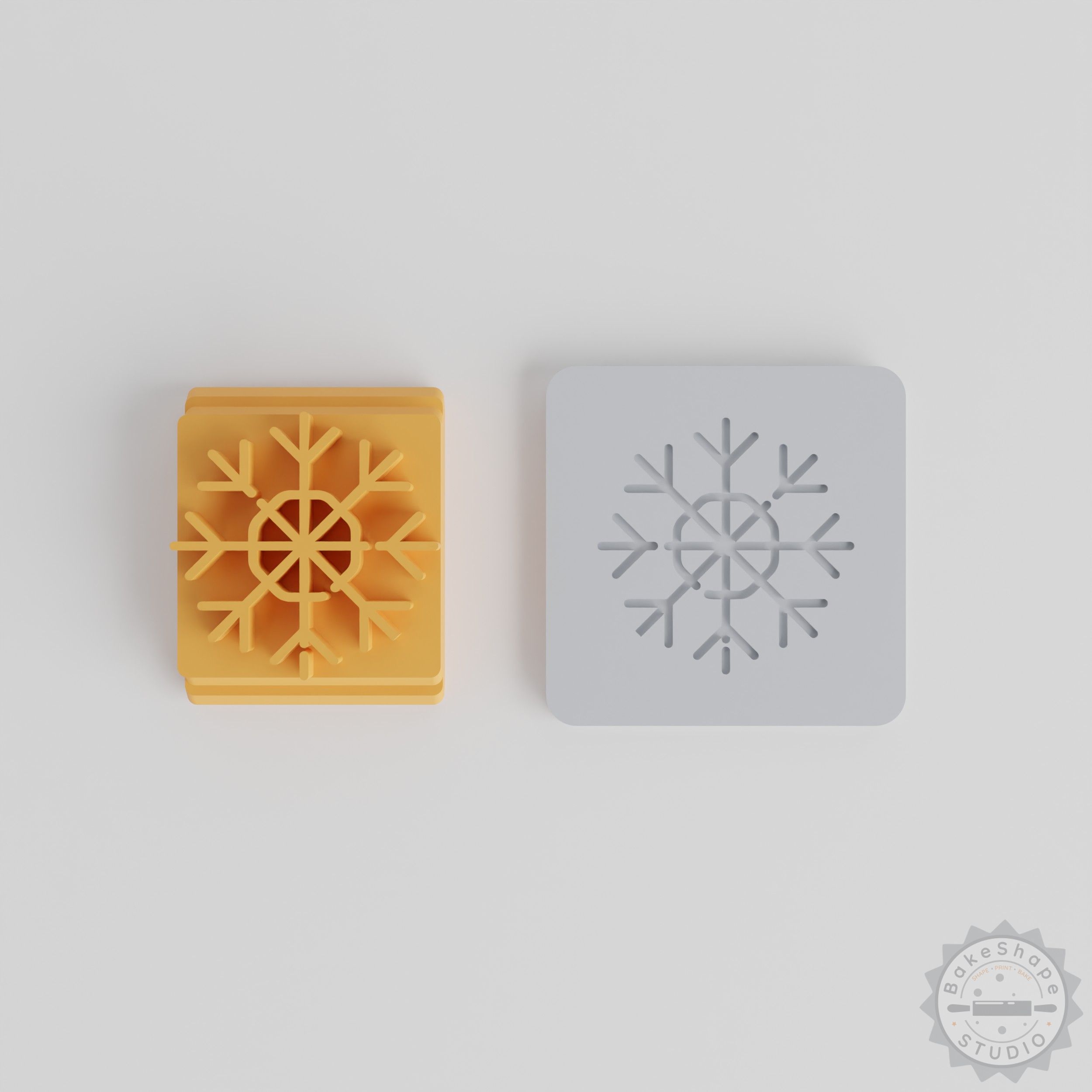 Snowflake Stamp Tile Set, 5 Pieces, Winter Decoration for Clay, Cookies, Fondant