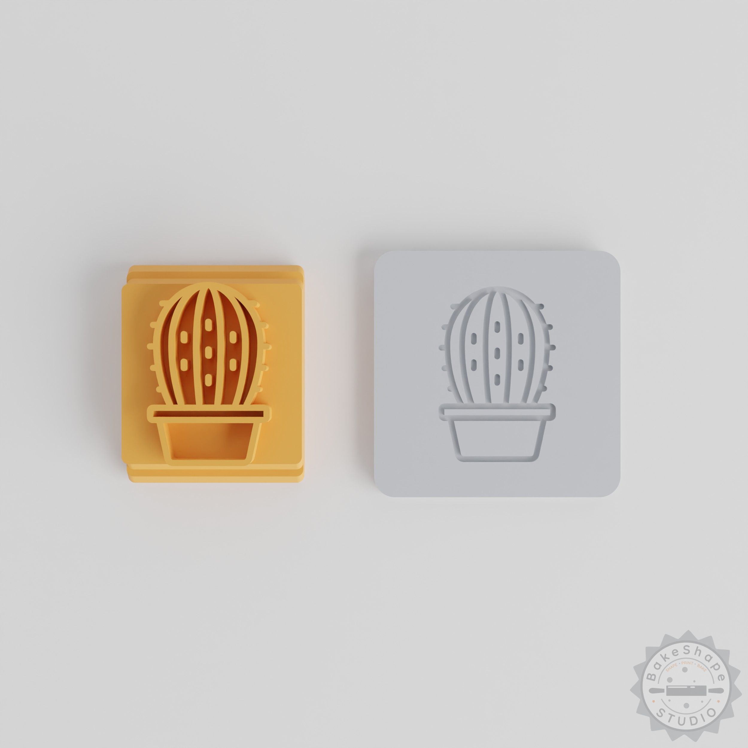 Rounded Cactus Stamp Tile Set, 5 Sizes for Clay, Cookies, Fondant Crafting