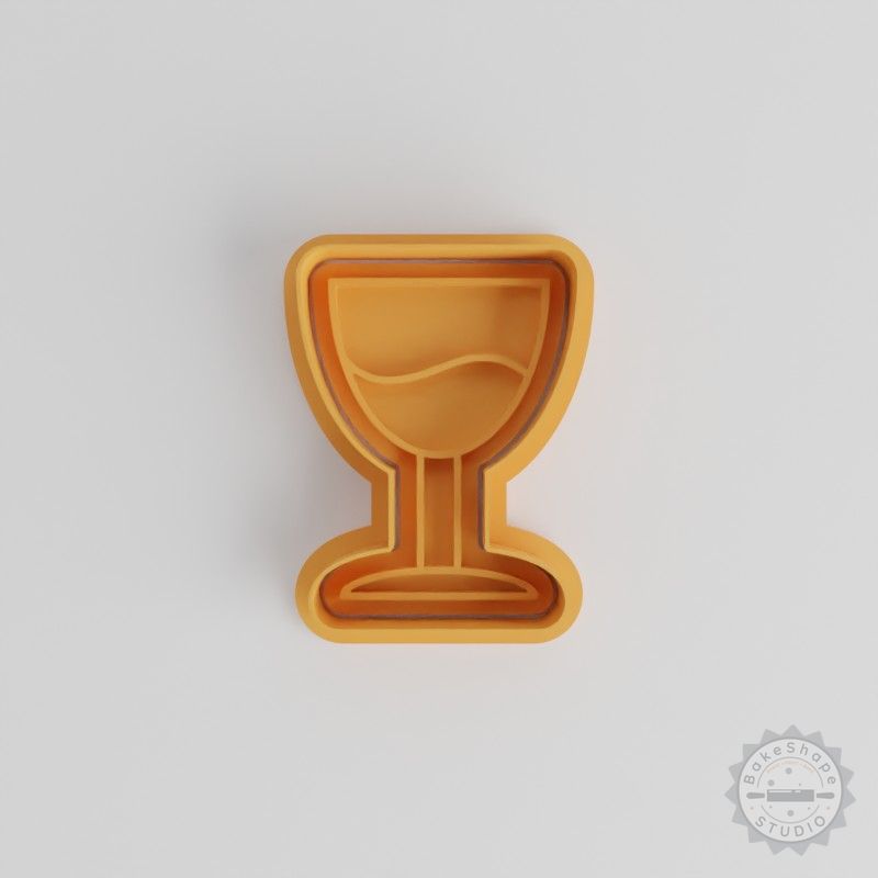 Wine Shape Cookie Cutter and Stamp Set, S/M/L Sizes, 6-Piece Collection for Cookies and Fondant