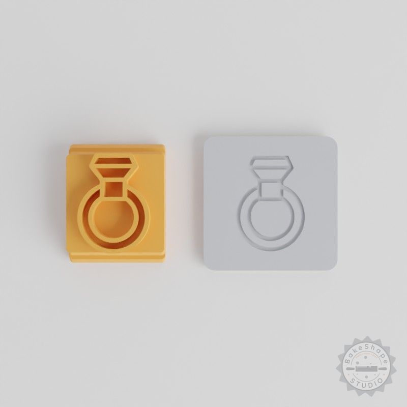 Diamond Ring Stamp Tile Set, 5 Sizes for Clay, Cookies & Fondant