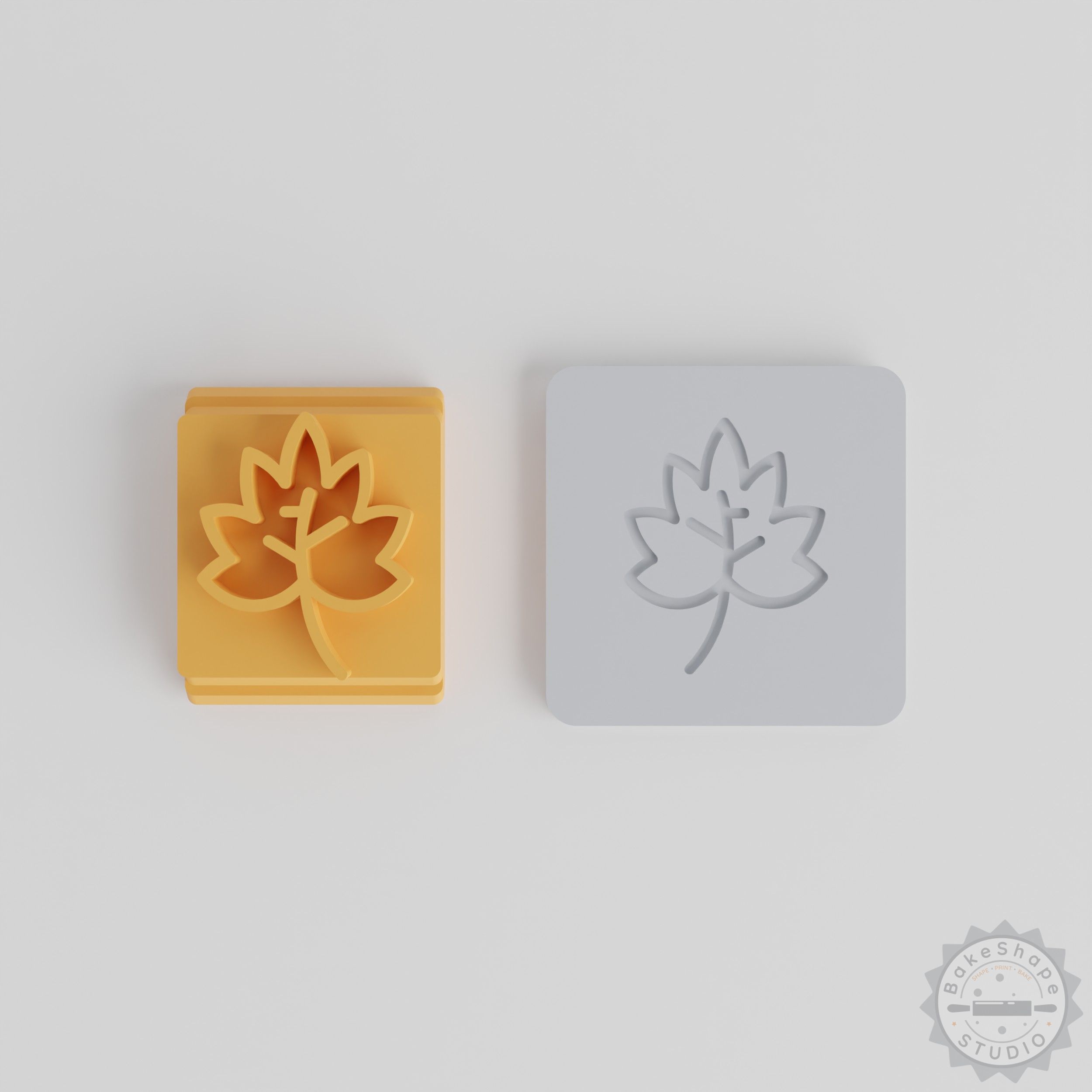 Maple Leaf Stamp Tile Set, 5 Size Leaf Motifs for Clay, Cookies, Fondant, Seasonal Autumn Cake Decorating Pack