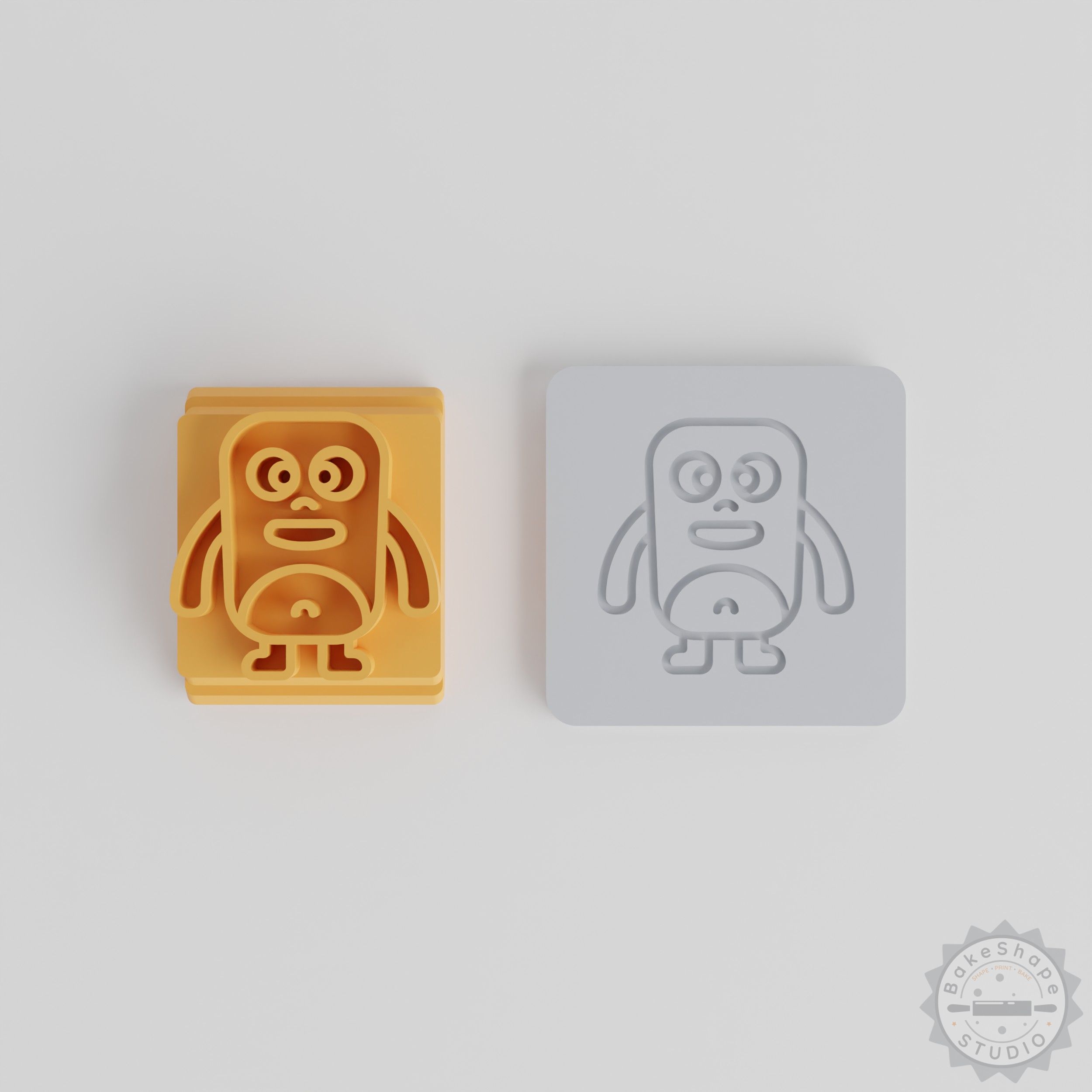 Rectangle Monster Stamp Tile Set, 5 Sizes for Clay, Cookies, Fondant