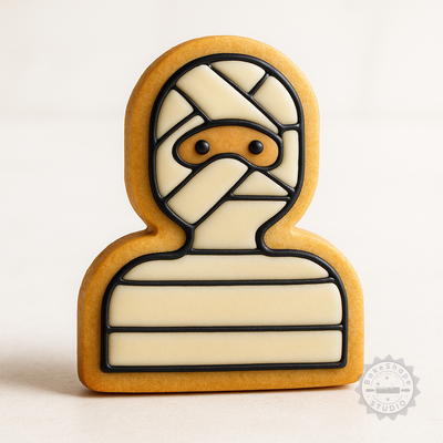Decorated example 1 of Bandit Cookie Cutter and Stamp Set, Perfect for Fondant, S/M/L Sizes, 6-Piece Baking Tool Collection